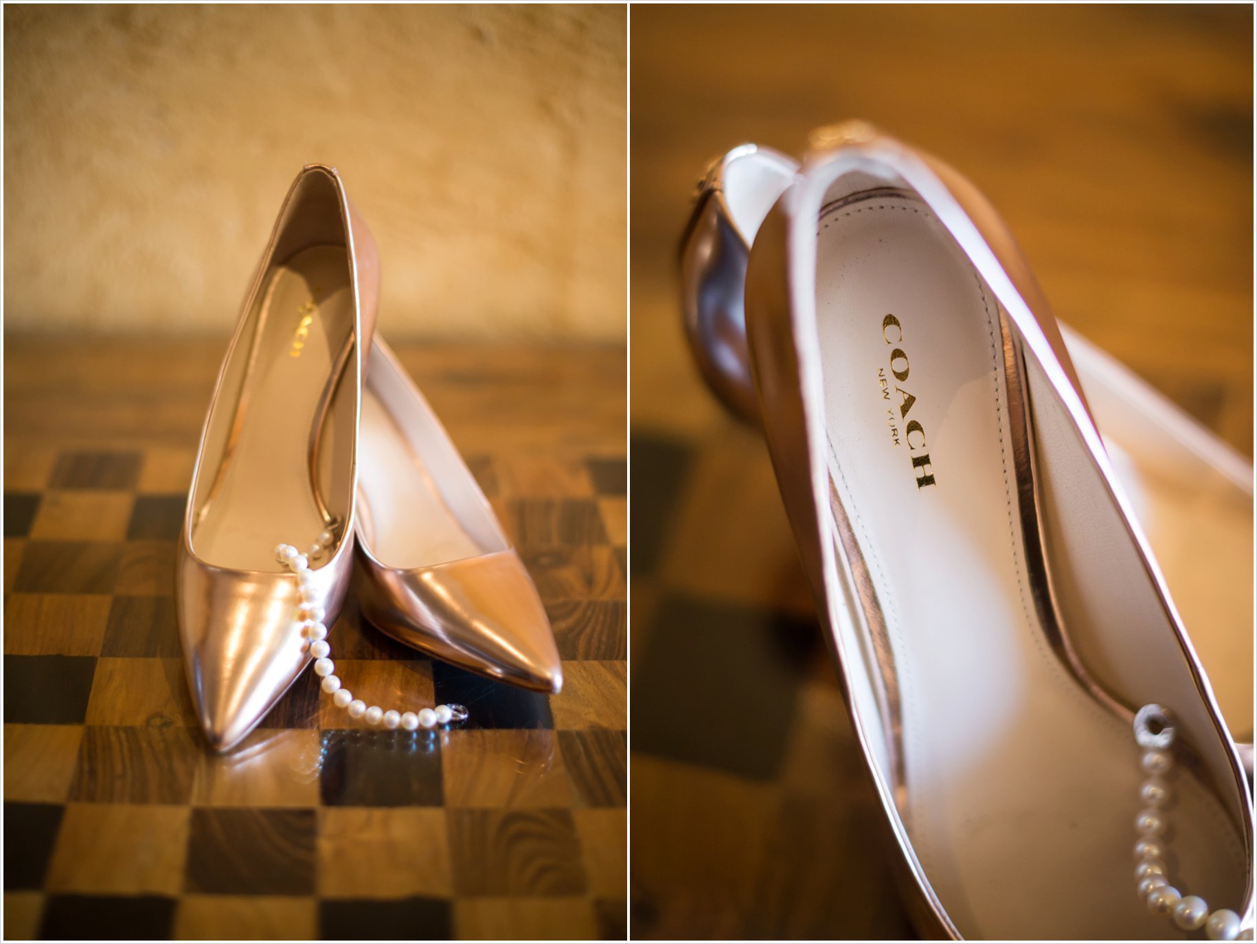 gold coach wedding shoes for bride