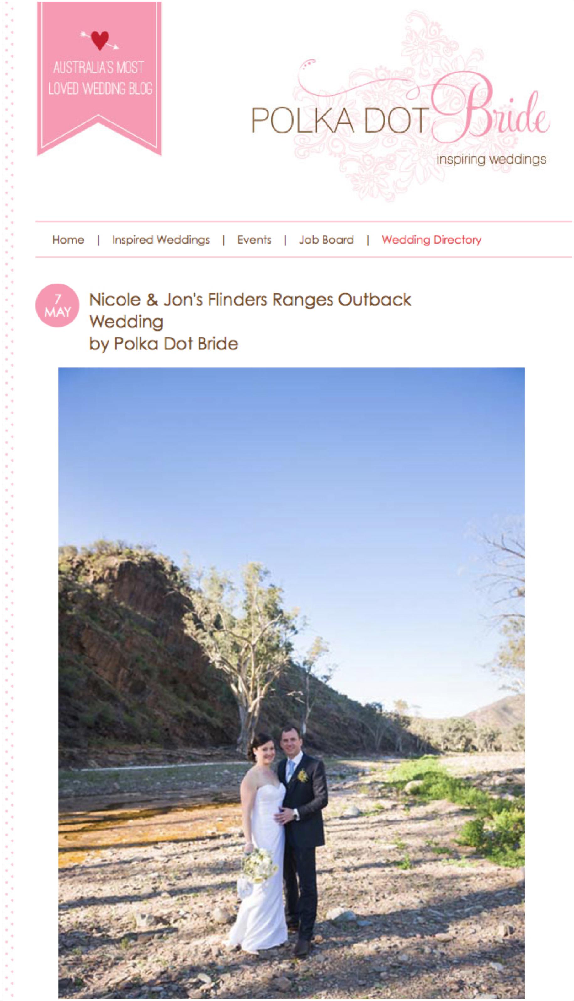 polka dot bride wedding feature flinders ranges outback wedding