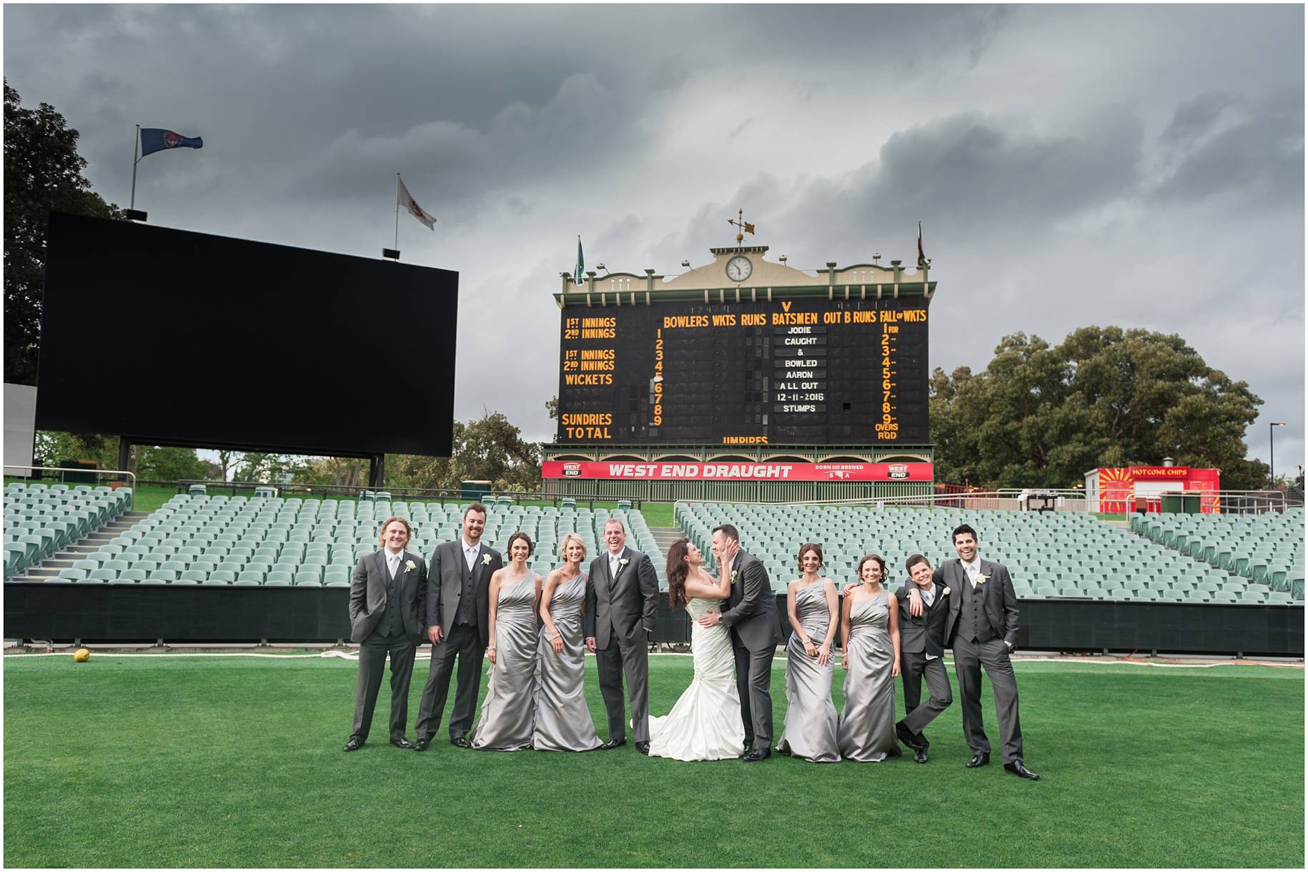 adelaide oval wedding photos old score board