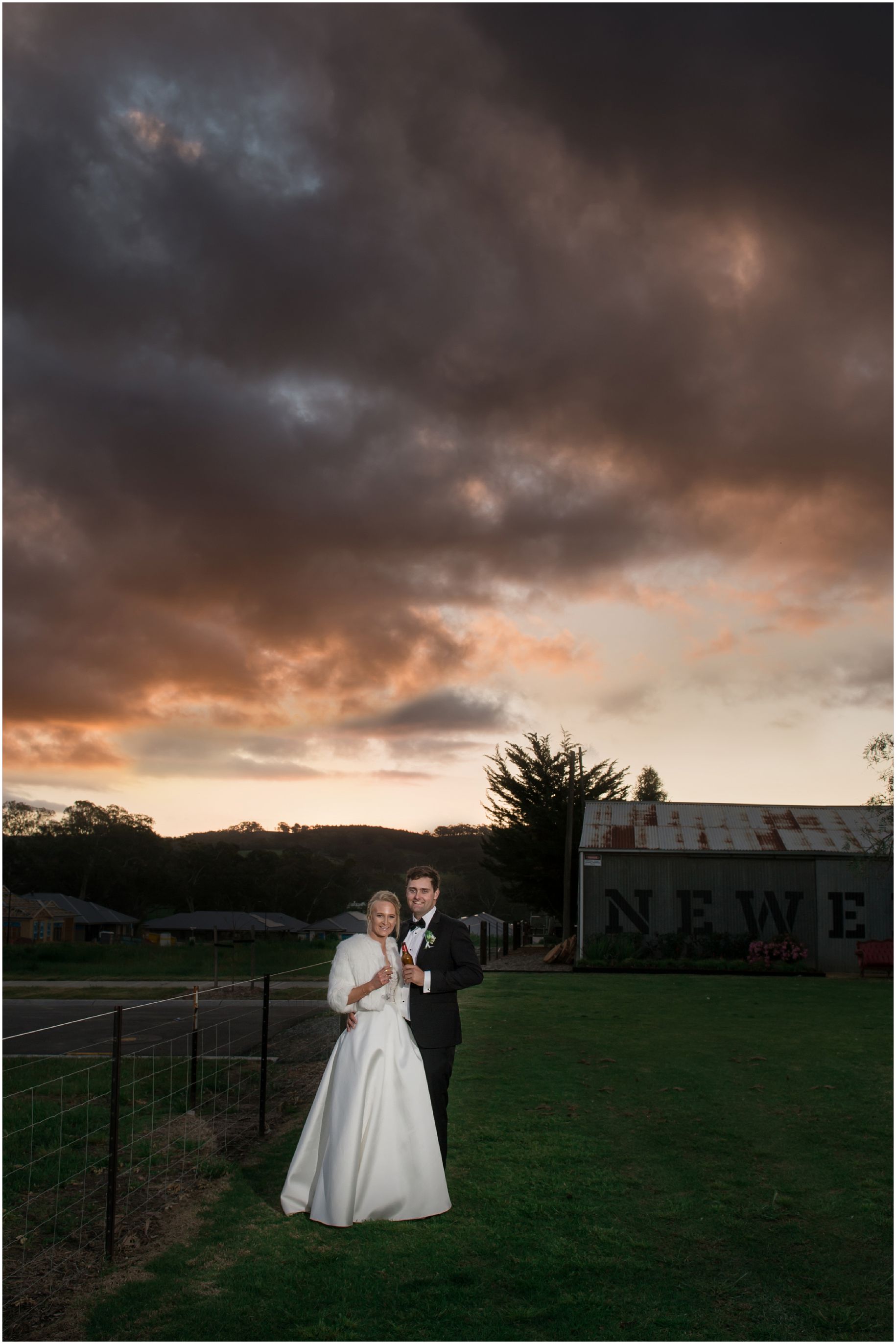 Newneham mount barker wedding helicopter bride groom